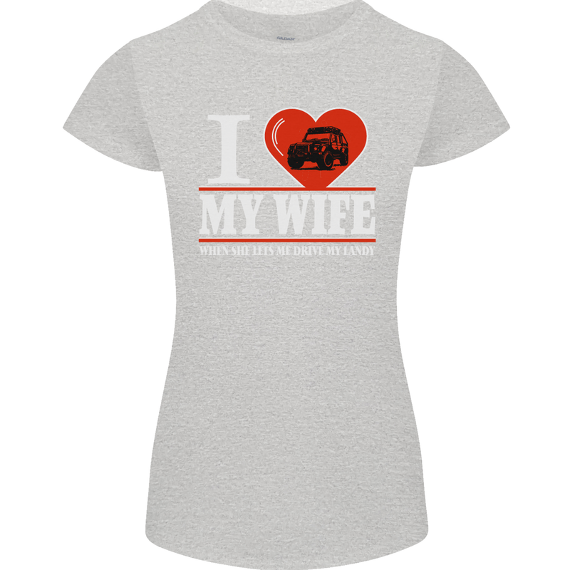 I Heart My Wife 4x4 Womens Petite Cut T-Shirt Sports Grey
