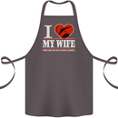 I Heart My Wife Hang Gliding Hang Glider Cotton Apron 100% Organic Dark Grey