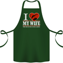 I Heart My Wife Hang Gliding Hang Glider Cotton Apron 100% Organic Forest Green