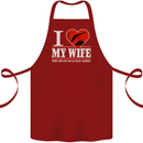 I Heart My Wife Hang Gliding Hang Glider Cotton Apron 100% Organic Maroon