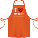 I Heart My Wife Hang Gliding Hang Glider Cotton Apron 100% Organic Orange