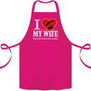 I Heart My Wife Hang Gliding Hang Glider Cotton Apron 100% Organic Pink