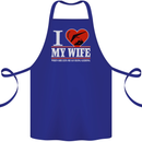 I Heart My Wife Hang Gliding Hang Glider Cotton Apron 100% Organic Royal Blue