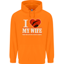 I Heart My Wife Hang Gliding Hang Glider Mens 80% Cotton Hoodie Orange