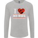 I Heart My Wife Hang Gliding Hang Glider Mens Long Sleeve T-Shirt Sports Grey