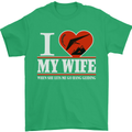 I Heart My Wife Hang Gliding Hang Glider Mens T-Shirt Cotton Gildan Irish Green
