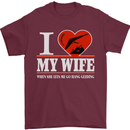 I Heart My Wife Hang Gliding Hang Glider Mens T-Shirt Cotton Gildan Maroon