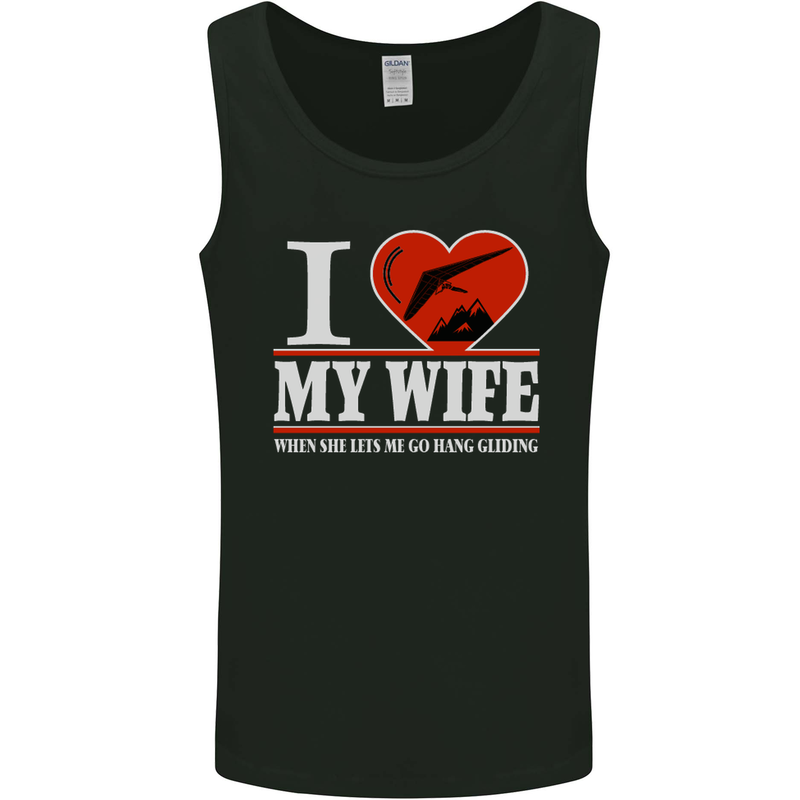I Heart My Wife Hang Gliding Hang Glider Mens Vest Tank Top Black