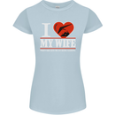 I Heart My Wife Hang Gliding Hang Glider Womens Petite Cut T-Shirt Light Blue