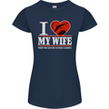 I Heart My Wife Hang Gliding Hang Glider Womens Petite Cut T-Shirt Navy Blue