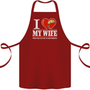 I Heart My Wife Kitesurfing Kitesurfer Cotton Apron 100% Organic Maroon