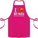 I Heart My Wife Kitesurfing Kitesurfer Cotton Apron 100% Organic Pink