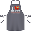 I Heart My Wife Kitesurfing Kitesurfer Cotton Apron 100% Organic Steel