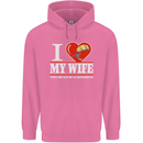 I Heart My Wife Kitesurfing Kitesurfer Mens 80% Cotton Hoodie Azelea