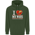 I Heart My Wife Kitesurfing Kitesurfer Mens 80% Cotton Hoodie Forest Green