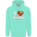 I Heart My Wife Kitesurfing Kitesurfer Mens 80% Cotton Hoodie Peppermint