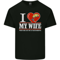 I Heart My Wife Kitesurfing Kitesurfer Mens Cotton T-Shirt Tee Top Black