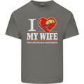 I Heart My Wife Kitesurfing Kitesurfer Mens Cotton T-Shirt Tee Top Charcoal