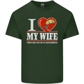 I Heart My Wife Kitesurfing Kitesurfer Mens Cotton T-Shirt Tee Top Forest Green
