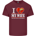 I Heart My Wife Kitesurfing Kitesurfer Mens Cotton T-Shirt Tee Top Maroon