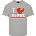 I Heart My Wife Kitesurfing Kitesurfer Mens Cotton T-Shirt Tee Top Sports Grey
