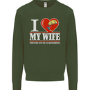 I Heart My Wife Kitesurfing Kitesurfer Mens Sweatshirt Jumper Forest Green