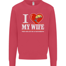 I Heart My Wife Kitesurfing Kitesurfer Mens Sweatshirt Jumper Heliconia