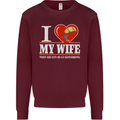 I Heart My Wife Kitesurfing Kitesurfer Mens Sweatshirt Jumper Maroon