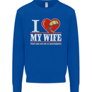 I Heart My Wife Kitesurfing Kitesurfer Mens Sweatshirt Jumper Royal Blue