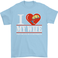 I Heart My Wife Kitesurfing Kitesurfer Mens T-Shirt Cotton Gildan Light Blue