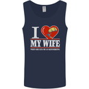 I Heart My Wife Kitesurfing Kitesurfer Mens Vest Tank Top Navy Blue