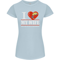 I Heart My Wife Kitesurfing Kitesurfer Womens Petite Cut T-Shirt Light Blue