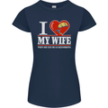I Heart My Wife Kitesurfing Kitesurfer Womens Petite Cut T-Shirt Navy Blue