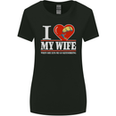 I Heart My Wife Kitesurfing Kitesurfer Womens Wider Cut T-Shirt Black