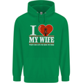 I Heart My Wife Motorbike Biker Motorcycle Mens 80% Cotton Hoodie Irish Green