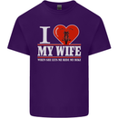 I Heart My Wife Motorbike Biker Motorcycle Mens Cotton T-Shirt Tee Top Purple