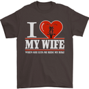 I Heart My Wife Motorbike Biker Motorcycle Mens T-Shirt Cotton Gildan Dark Chocolate