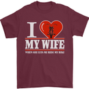 I Heart My Wife Motorbike Biker Motorcycle Mens T-Shirt Cotton Gildan Maroon