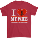 I Heart My Wife Motorbike Biker Motorcycle Mens T-Shirt Cotton Gildan Red