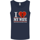 I Heart My Wife Motorbike Biker Motorcycle Mens Vest Tank Top Navy Blue
