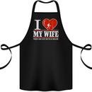 I Heart My Wife Rugby Player Funny Union Cotton Apron 100% Organic Black