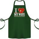 I Heart My Wife Rugby Player Funny Union Cotton Apron 100% Organic Forest Green
