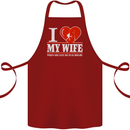 I Heart My Wife Rugby Player Funny Union Cotton Apron 100% Organic Maroon