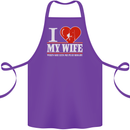 I Heart My Wife Rugby Player Funny Union Cotton Apron 100% Organic Purple
