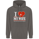 I Heart My Wife Rugby Player Funny Union Mens 80% Cotton Hoodie Charcoal