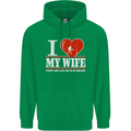 I Heart My Wife Rugby Player Funny Union Mens 80% Cotton Hoodie Irish Green