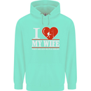 I Heart My Wife Rugby Player Funny Union Mens 80% Cotton Hoodie Peppermint