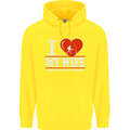 I Heart My Wife Rugby Player Funny Union Mens 80% Cotton Hoodie Yellow