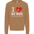 I Heart My Wife Rugby Player Funny Union Mens Sweatshirt Jumper Caramel Latte
