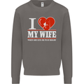 I Heart My Wife Rugby Player Funny Union Mens Sweatshirt Jumper Charcoal